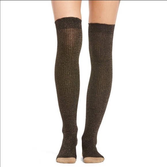 Kate Spade Metallic Over the Knee Socks - Picture 2 of 7